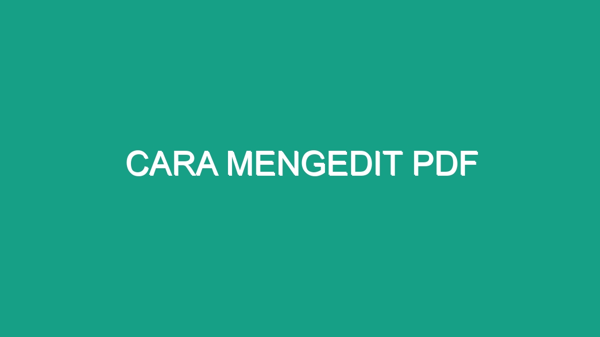 Cara Mengedit Pdf Geograf