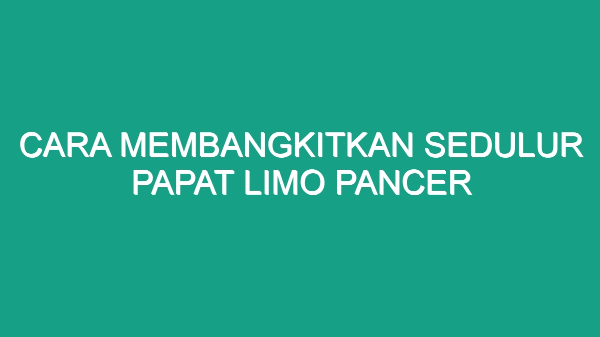 Cara Membangkitkan Sedulur Papat Limo Pancer Geograf