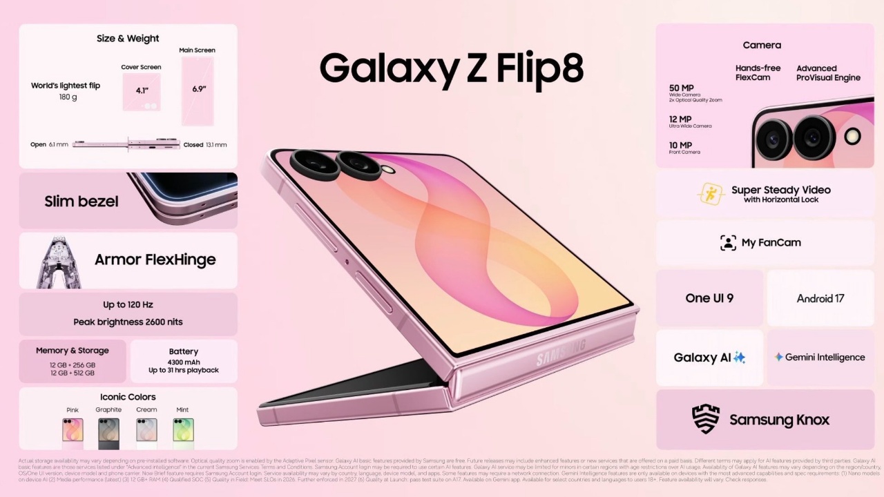 Samsung Galaxy Z Flip8 Hadir Dengan Desain Yang Disempurnakan dan Fitur AI Canggih